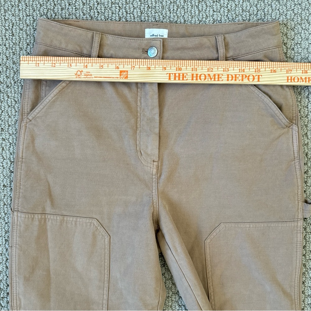 Aritzia Wilfred Free Brennan Cotton Utility Pant Khaki Straight Leg Size 10 - Picture 5 of 7